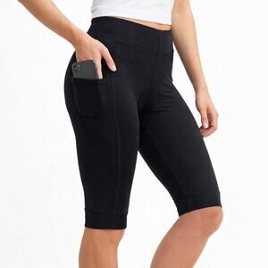 REI Co Op Black Padded Bike Cycling Crop Leggings Pockets Sz XL